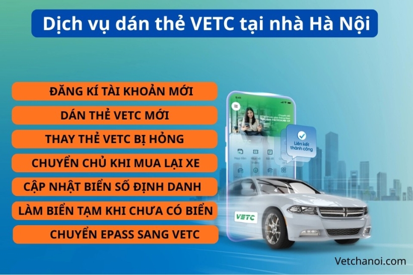 Dán thẻ VETC tại nhà cùng đội lưu động tại Hà Nội