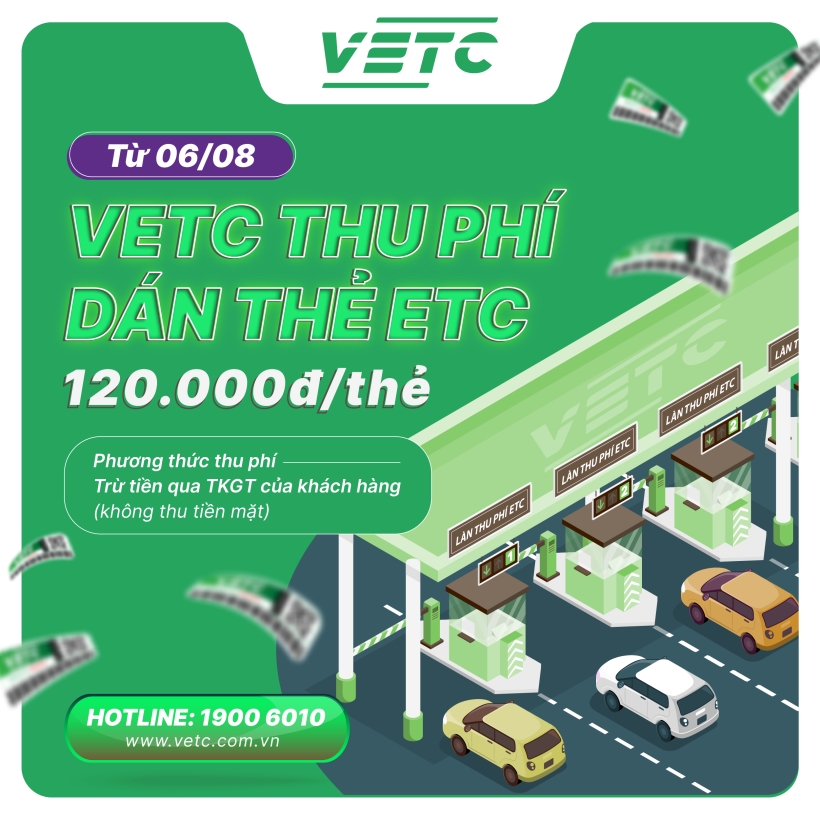 Giá dán thẻ thu phí không dừng VETC tại nhà khu vực Hà Nội